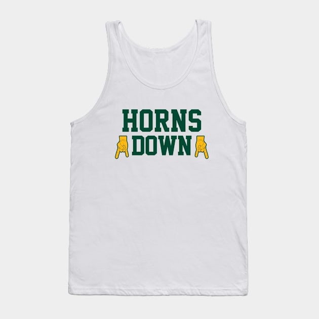 Horns Down - White/Green/Gold Tank Top by KFig21